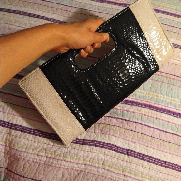 Vintage faux Snake skin print envelope Giannini purse 👜 - Picture 6 of 16